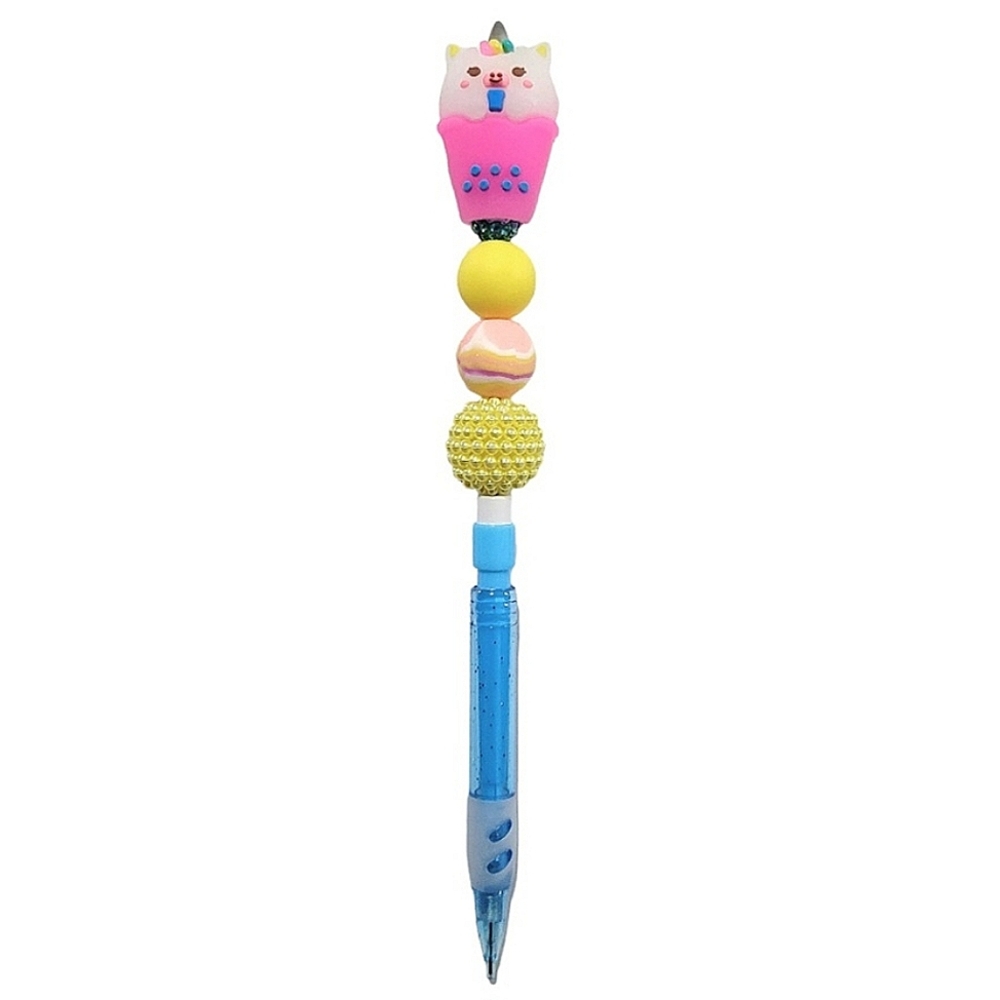 Unicorn Boba Tea Figurine Beaded Mechanical Pencil Pink Topper